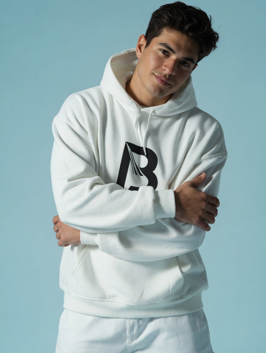 Blest White B Hoodie