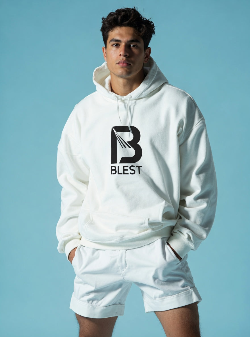 Blest White B Hoodie